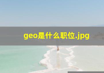 geo是什么职位