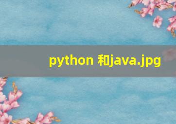 python 和java