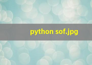 python sof